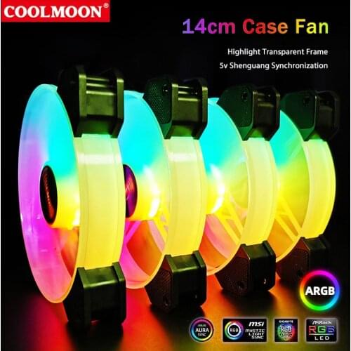 140mm CPU Cooler Heatsink 14cm Computer PC Case Quiet Cooling Fan Silent Fans 12V Power 5V RGB Ventilador Adjust Speed Radiator