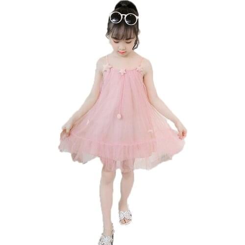 Summer Tutu Dress Newborn Baby Girls Toddler Princess Birthday Outfit Sling star Mesh Yarn tutu Dress