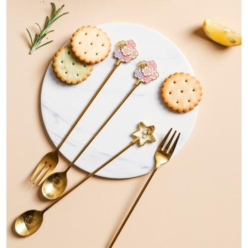 1pc Long Handle Stirring Spoon Christmas Decoration Tea Coffee Mixing Fork Coffee Spoon Party Ornament Tableware stirring spoon