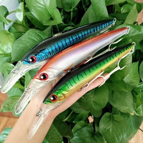 NOEBY 3PCS/LOT Big Sinking minnow Fishing Lure 98g/180mm 9 colors depth 7-9m trolling lure Artificial Bait wobbler of minnow