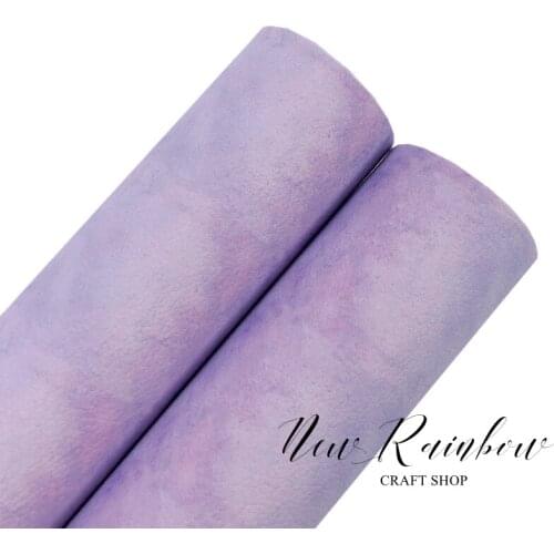 New Rainbow 22X28CM/A4 Sheet Purple Watercolor Blused Pu Litchi Faux Leatherette Fabric for Making Bows, crafts