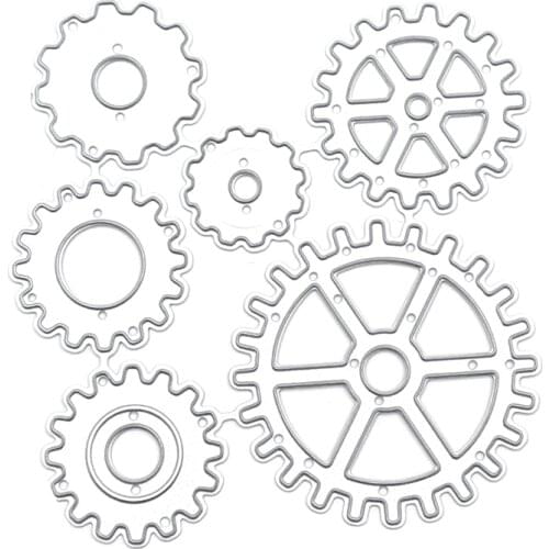 Puzzle Embossed Gear Template Carbon Steel Cutting Dies DIY Scrapbooking Photo