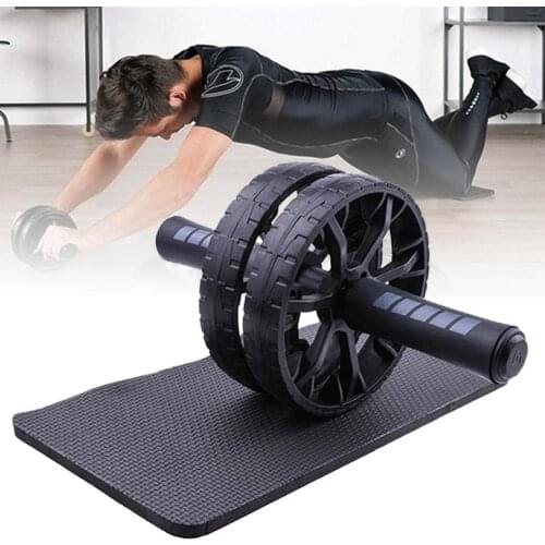 AB Roller Ergonomic Abdomina Roller Wheel with Knee Pad Mat Mute Non-slip Home Gym Fitness Exercise Muscle Hip Trainer Equipment