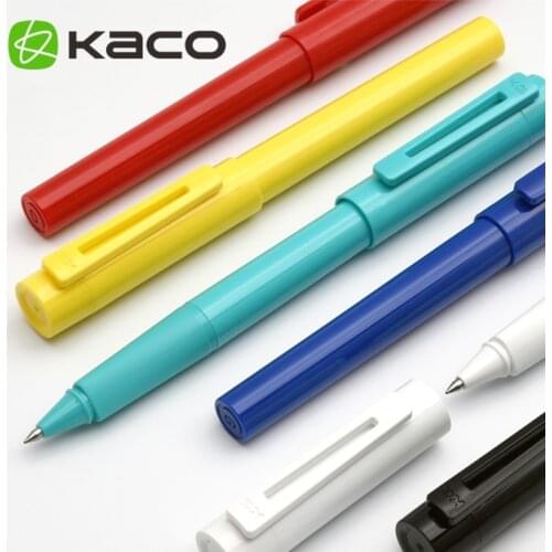 Kaco Sky Hollow Clip Roller Ball Pen 0.5mm Smooth Writing Rollerball Pens 6 Colors Black ink refill School and Office Supplies