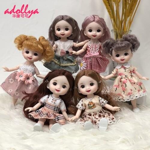 Adollya 17cm BJD Doll Toys for Girls BJD Jointed Doll kawaii Toys for Children 1/12 Dolls