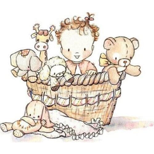 Baby And Rag Doll Pattern Stamp And Metal Die Scrapbooking Alphabet Stamp Embossing Craft Making Silicone Transparent Stamps