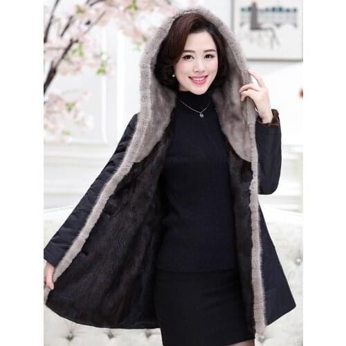 Mink Real Fur Coat 2020 Winter Jacket Women Natural Luxury Fur Parka Women Korean Long Coat Female Hooded Parkas MY3613 s