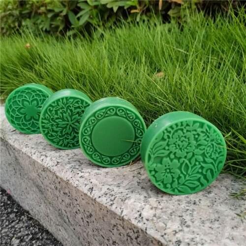 4 Holes Round Shape Flower Emboss Silicone Soap Mold DIY Mooncake Baking Molds Handmade Soap Making Resin Crafts