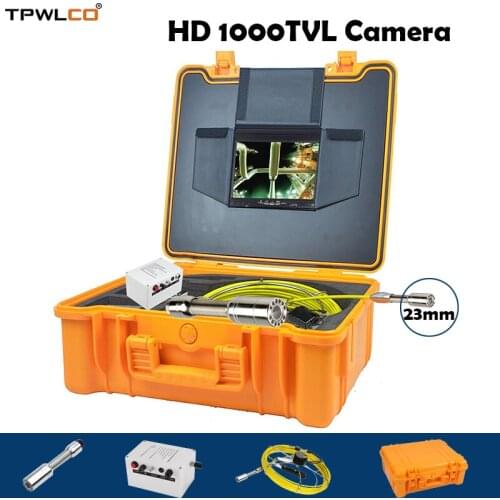 7inch Screen Pipe Inspection Video Camera System With DVR 20m Cable Waterproof Diameter 23mm Endoscope Camera Head