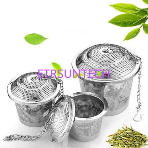 High quality 304 Stainless Steel Reusable Mesh Tea Ball with Chain Hook Kitchen Stew Soup Spices Herbal Strainer Infuser Filter