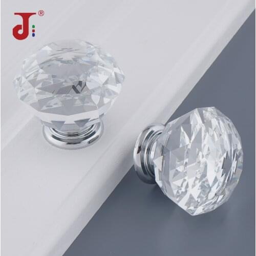High Quality Single Hole Crystal Handle For Furniture European Style Glass Drawer Knobs Crystal Cabinet Pull Furniture Handle