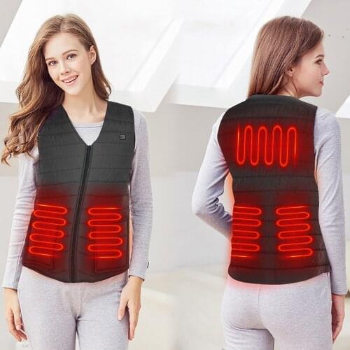 2020 Winter USB Heating Vest Smart Heating Cotton Vest Infrared Electr Skating Ski SportWaistcoat Jackets Men Warm Vest Women