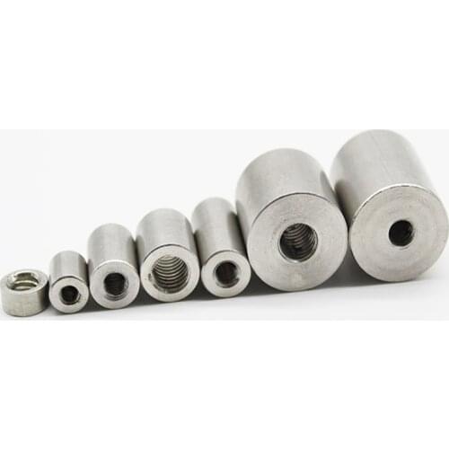 1pcs stainless steel extended thick cylindrical nut threaded screw connection ground M3 M4 M5 M6 M8 M10 M12