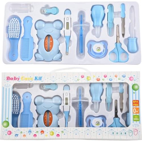 13Pcs/Set Baby Nail Kit Scissors Infant Grooming Nail Trimmer Clipper Comb Hair Thermometer Baby Boomer Nail Care Cutter Tools