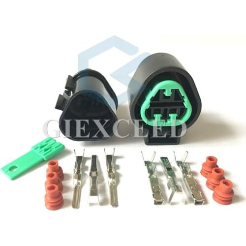 2 Sets 3 Pin PB625-03027 PB621-03020 Female And Male Automotive Connector Headlight Socket For KIA