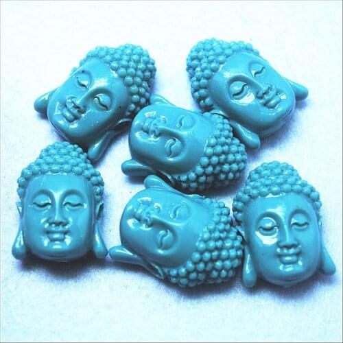 3pcs blue buddha beads one face of buddha firgues size 25x17mm beads finding and accessories diy components
