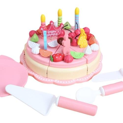 DIY 3D Wooden Pretend Play Toy Simulation Magnetic Cake Set Funny Kitchen Food Educational Toys Gifts For Children Kids Baby