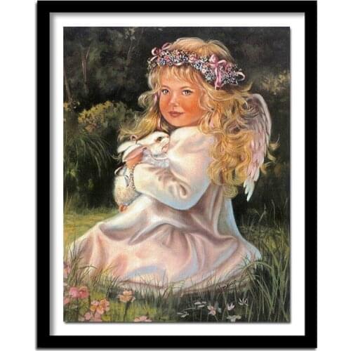3D Full Resin Square Diamond Painting 5D Diamond embroidery Religion angel girl Needlework Cross Stitch Home Decoration