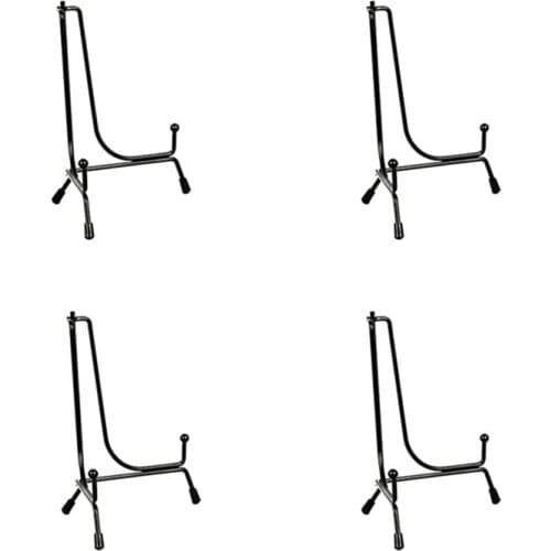 4 Pack Anti-Slip Plate Stands for Display, 8 Inch Plate Holder Display Stand, Picture Frame Holder Stand, Black