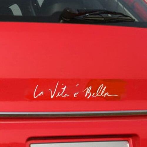 40*8CM Car Accessories Side Door English Beautiful Life La Vita e Bella Car Sticker Reflective Car Styling 77HF