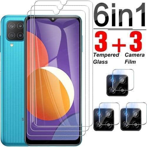 6 in 1 Tempered Glass For Samsung Galaxy M12 M62 M11 Screen Protector Full Cover Camera Lens Film Svmsung A12 A11 A10 A10S Glass
