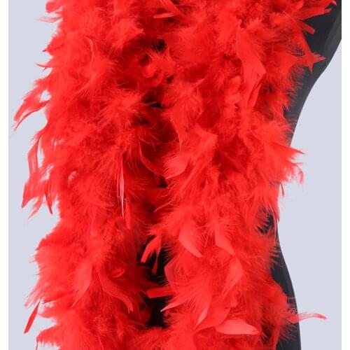 60 Gram Red Turkey Marabou Feather Boas Trim Scarf 2 meter Feathers Clothing Belt Wedding Party Shawl Decoration Plumes