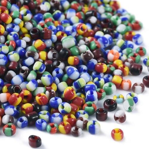 8/0 Opaque Colours Seep Glass Beads, Round Seed Beads for Jewelry Making Mixed Color 2.5~3x2~3mm, Hole: 0.8mm about 1600pcs/50g
