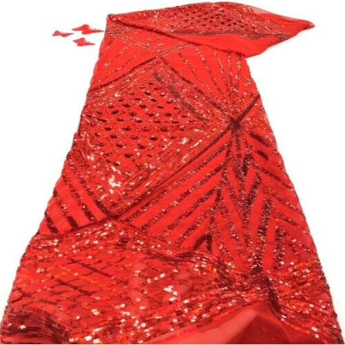 African Lace Fabric High Quality Tulle Lace Fabric With Sequins Cheap Price Embroidered Lace Fabric African Lace JJN582