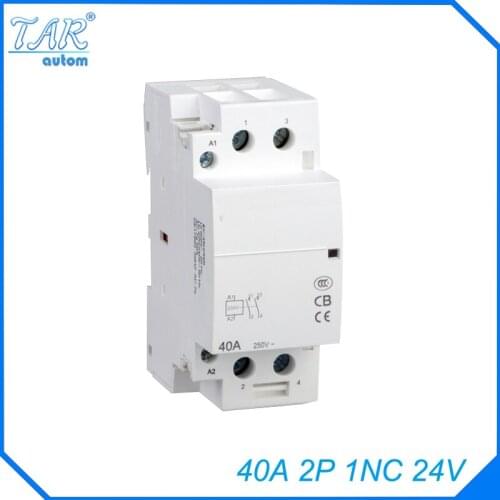 Auxiliar de partida 40A 24V 1NC 50 or 60HZ Din rail Household AC Contactor