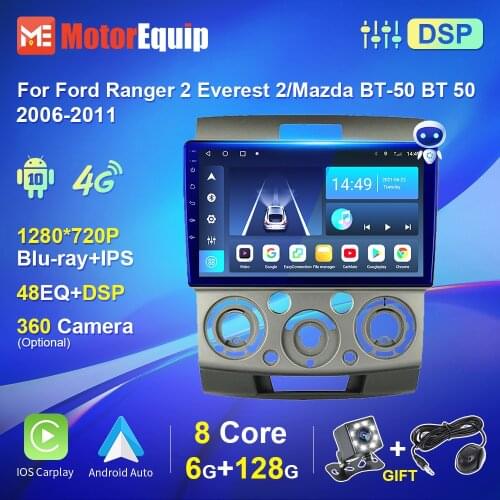 Car Radio For Ford Ranger 2 Everest 2 For Mazda BT-50 BT 50 2006-2011 Autoradio Android 10.0 Carplay Auto WiFi 4G IPS Bluetooth