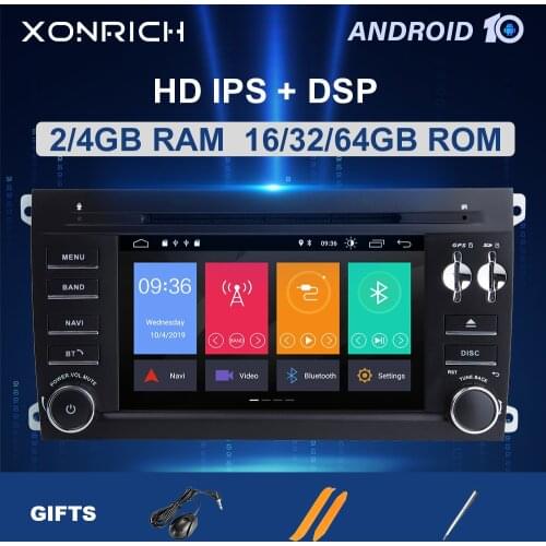 DSP 2 Din Android 10 Car DVD Multimedia Player For Porsche Cayenne 2003 2004 2005 2006 2007 2008 2009 2010 GPS Navigation Radio