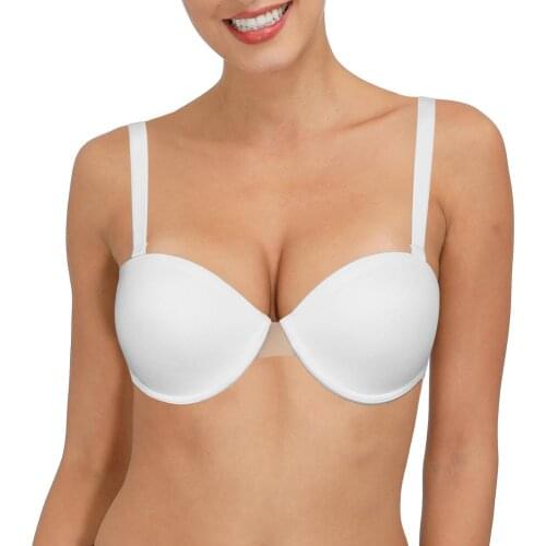 YBCG Push Up Women Bra Strapless Multiway Backless Lingerie Padded Solid White Bras For Women Plus Size A B C D DD E Cup