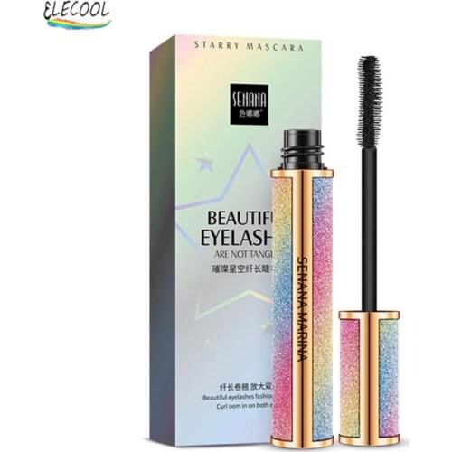 ELECOOL Black Mascara Eyelashes Mascara Volume Eye Cosmetics Mascara Silky Eyelashes Lengthening Eyelashes Makeup Set Waterproof