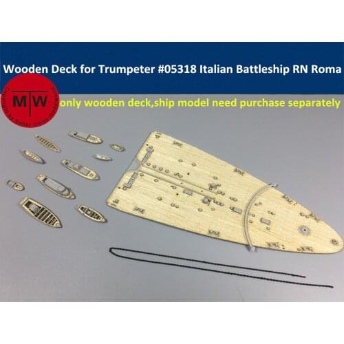 1/350 Scale Wooden Deck for Trumpeter 05318 Italian Navy Battleship RN Roma Model Kit