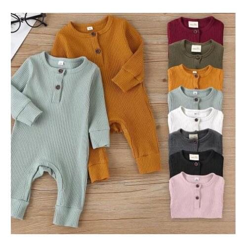 Baby Romper Newborn Baby Boy Girl Clothes Long Sleeve Solid knitting Romper Jumpsuit Outfit Set
