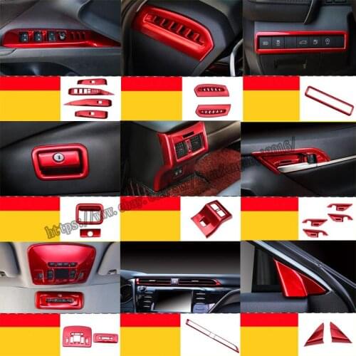 For Toyota Camry 2018-2019 Red ABS Interior Air outlet decoration cover Trim