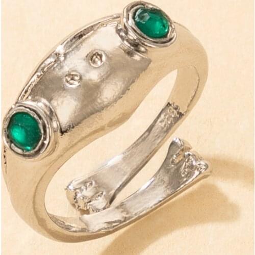 Docona Bohemia Adjustable Metal Alloy Rings for Women Fashion Red Crystal Joint Rings Girls Jewelry Accessories Anillos 17412