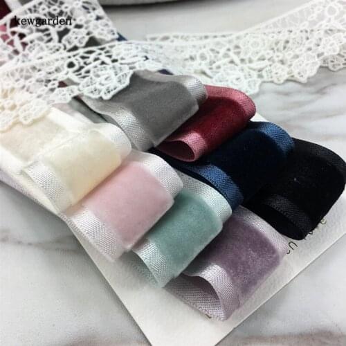 Kewgarden 1" 25mm Flange Flocking Ribbon DIY Heawear Hair Bowknot Accessories Handmade Tape Webbing Riband 8 Yards