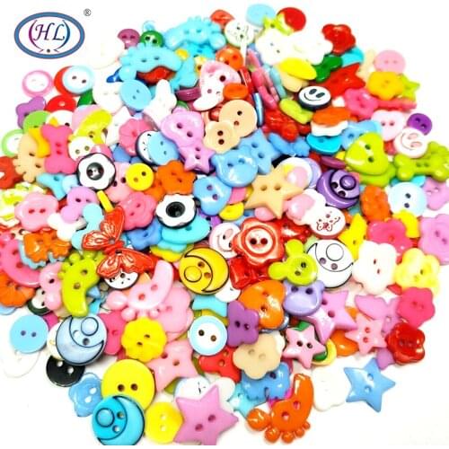 HL 50-150PCS 2 Holes Assorted Plastic Sewing Buttons for Scrapbooking Accessories Appliques Crafts 8mm-22mm