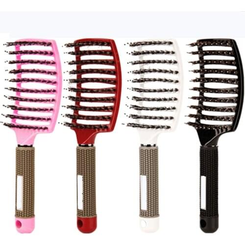 Hair Brush Scalp Massage Comb Hairbrush Bristle&Nylon Women Wet Curly Detangle Hair Brush for Salon Hairdressing Styling Tools