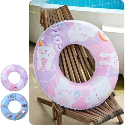 Cute Cartoon Rabbit Inflatable Pool Float Baby Swimming Ring Astronaut Swimming Circle Pool Party Toys