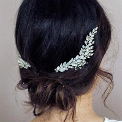 Floralbride Handmade Crystal Rhinestone Pearls Flower Wedding Hair Clip Barrettes Set Bridal Hair accessories Women Jewelry