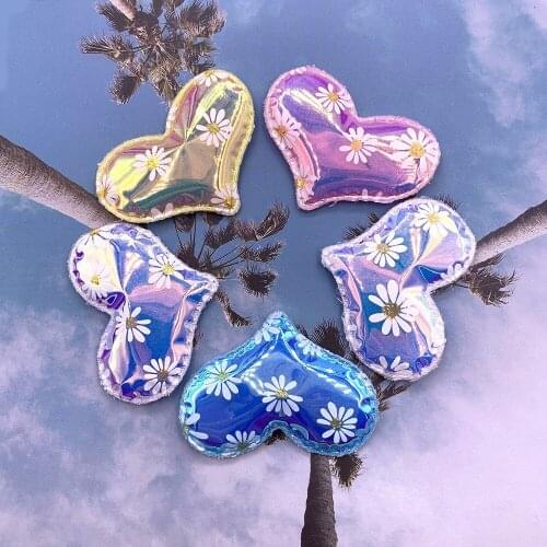 New 10Pcs/Lot Peach Heart Diy Headdress Accessories Bright Pu Leather Love Accessories Clothing Accessories TH037