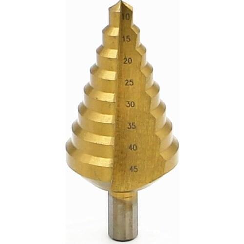 New HSS big Step Drill Bits 10-45mm Woodworking Power Tools High Quality metal Drilling Titanium