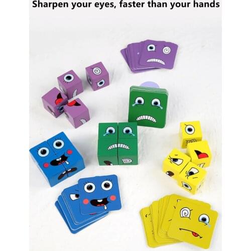 New Metal Box Change Face Cube Building Blocks Childrens Toys Parent-child Board Games Wooden Challenge Level Toys Fidget Toys