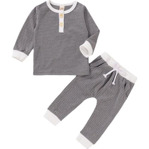 Autumn Baby Boy Girl Outfits Long Sleeve Leopard Print Blouse+Pants Casual Costume Set