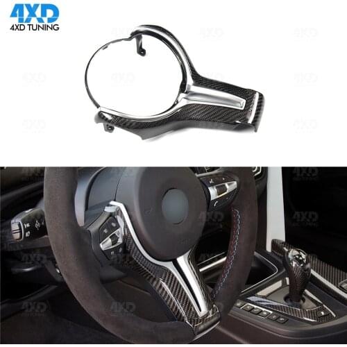 Car Steering Wheel Trims For BMW M4 M2 M3 F87 F80 F82 M6 F06 F12 F13 X5M F85 X6M F86 ABS+Carbon Fiber Steering Wheel Trim Cover