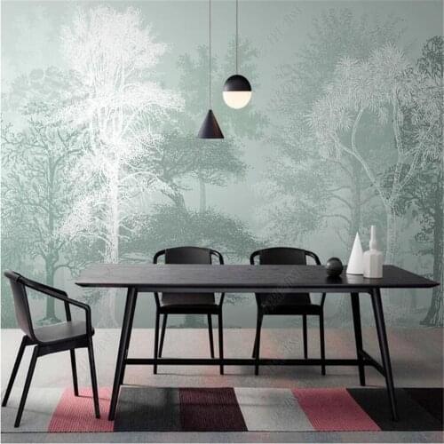 Milofi custom 3D photo wallpaper Nordic fresh and elegant woods forest scenery TV background wall