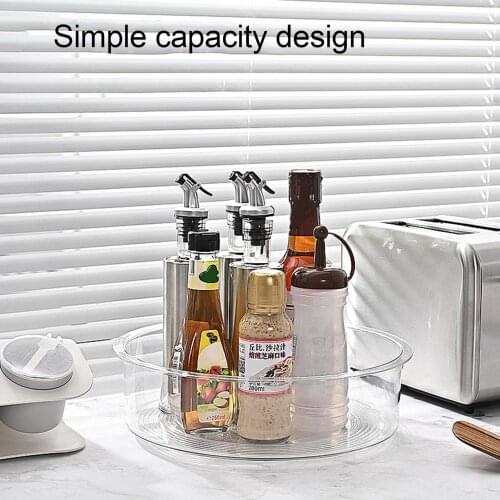 Transparent Multifunctional 360° Rotation Rack Round Plastic Turntable Spice Organizer Cosmetics Storage Shelf Food for new
