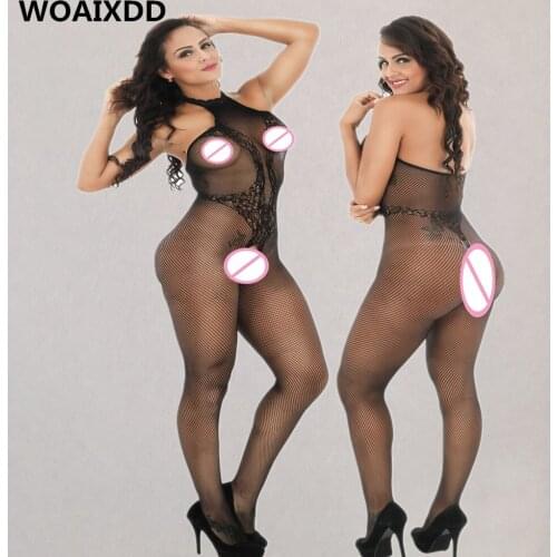 Plus Size Sexy Underwear Women Lingerie Hot Erotic Porno Sex Fishnet Full Bodystocking Costumes lenceria Sexy Caliente Sleepwear